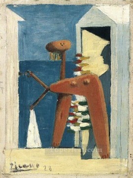  1928 pintura - Baigneuse et Cabine 1928 Cubismo